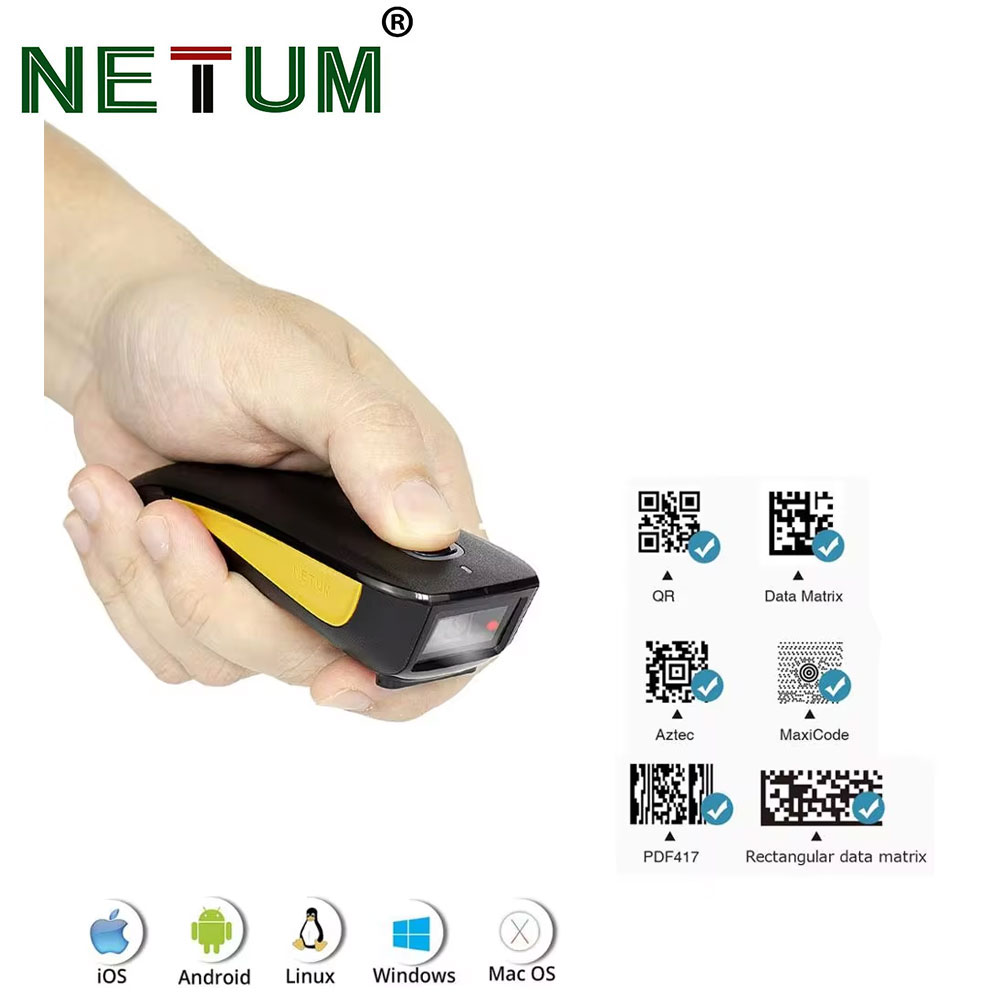 Industrial Laser Beam - NETUM C750 Bluetooth 2D Barkod Tarayıcı,
