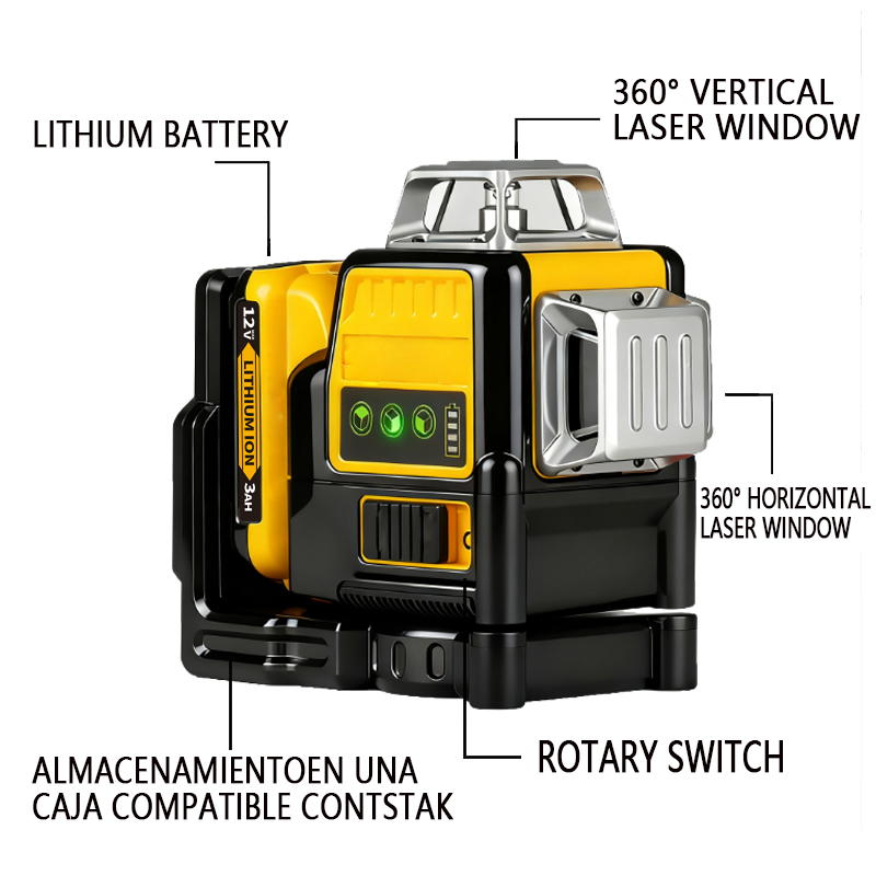 Industrial Laser Alignment Tool - DEWALT DW089LG için 12 Çizgili Lazer