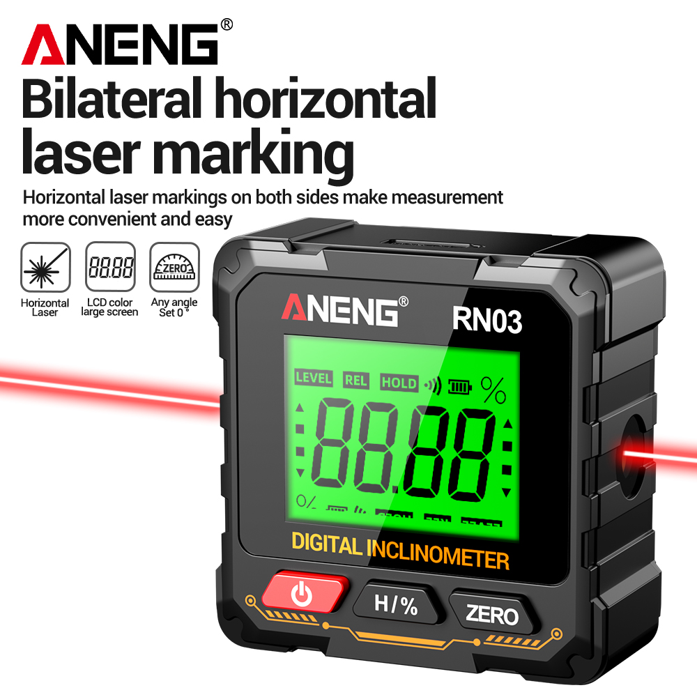 Industrial Laser Alignment Tool - Manyetik Dijital Açı Ölçer ANENG RN03