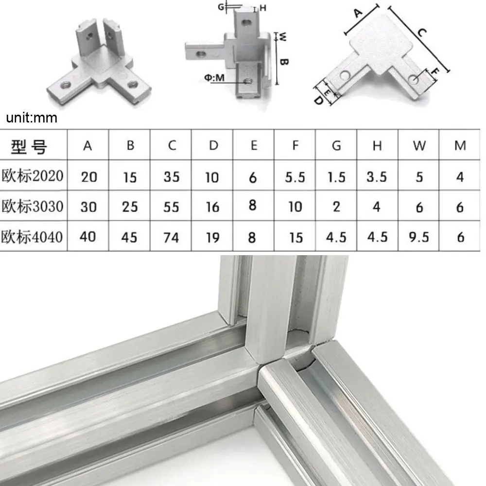 10 adet 3 yollu köşe braketi k - Aluminum T-Slot Profile incelemesi ve fiyatı