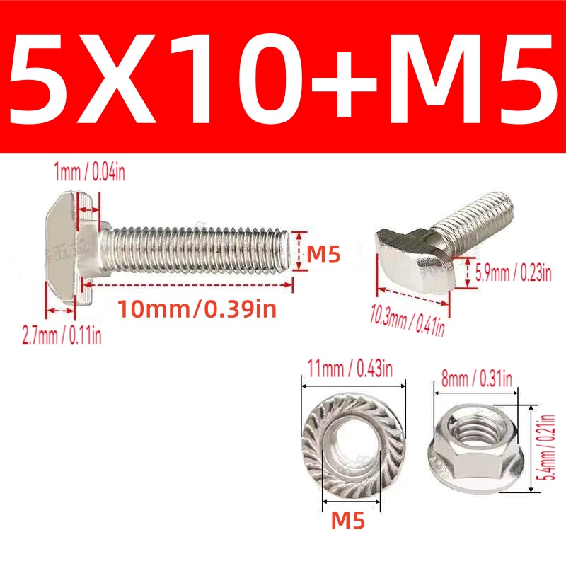 10 Takım M5 T Cıvata Vida ve A - Aluminum T-Slot Profile incelemesi ve fiyatı